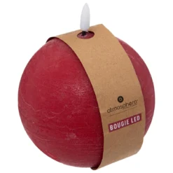 BOUGIE BOULE LED MOLIA ROUGE D.12CM