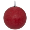 BOUGIE BOULE LED MOLIA ROUGE D.10CM