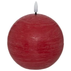 BOUGIE BOULE LED MOLIA ROUGE D.8CM