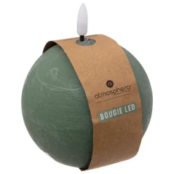 BOUGIE BOULE LED MOLIA VERT D.10CM
