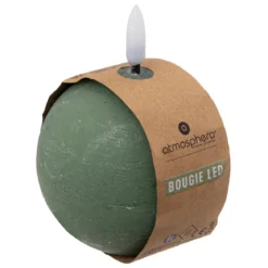 BOUGIE BOULE LED MOLIA VERT D.8CM
