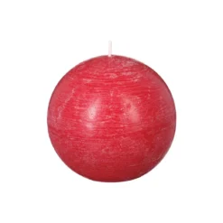 BOUGIE BOULE RUSTIC ROUGE D.10CM