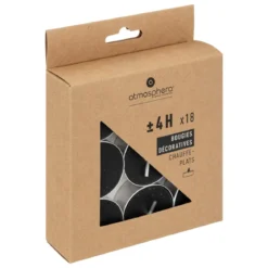 BOUGIE CHAUFFE PLAT HUGO NOIR D.3.75CM X18 PIECES