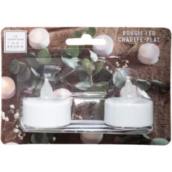 BOUGIE CHAUFFE PLAT LED X2 PIECES