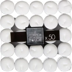 BOUGIE CHAUFFE PLAT MANY BLANC D.3.7CM X50 PIECES