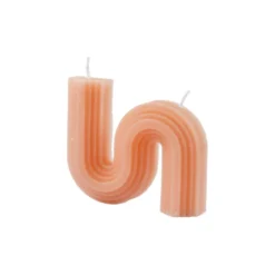BOUGIE FORME VAGUE 9.5X2.2X8CM BLUSH