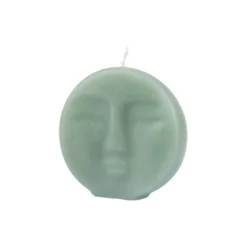 BOUGIE FORME VISAGE 9X2.5X9CM CELADON