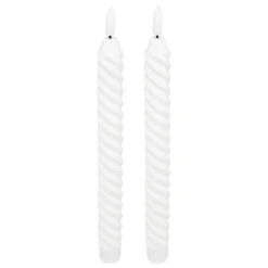 BOUGIE LED BATON TWIST ALOE BLANC H.22CM X2 PIECES