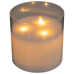 BOUGIE LED VERRE SENA D.15X15CM