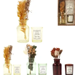 BOUGIE PARFUMEE ET FLEURS SECHEES
