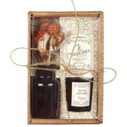 BOUGIE PARFUMEE ET FLEURS SECHEES