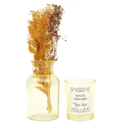 BOUGIE PARFUMEE ET FLEURS SECHEES