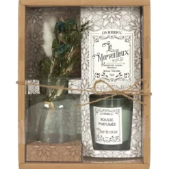 BOUGIE PARFUMEE ET FLEURS SECHEES