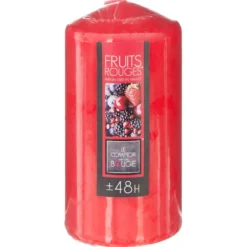 BOUGIE PARFUMEE RONDE 395G FRUIT ROUGE 7X14CM