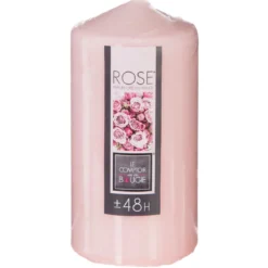 BOUGIE PARFUMEE RONDE 395G ROSE 7X14CM