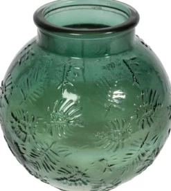 BOUGIE PARFUMEE TROPIQUE VERRE BOULE VERT DECORE D.10CM