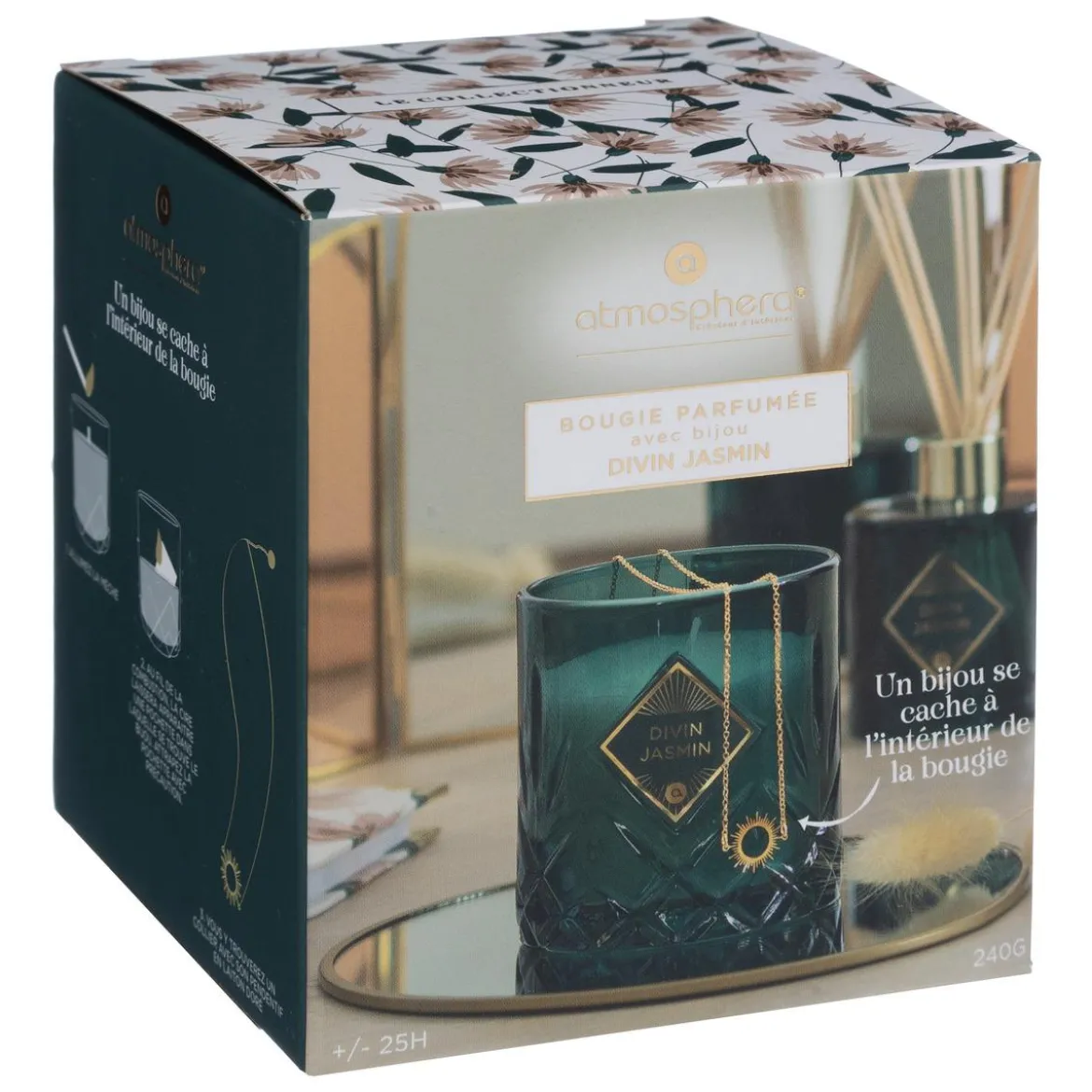 BOUGIE PARFUMEE VERRE COLLECTIONNEUR JASMIN 240G