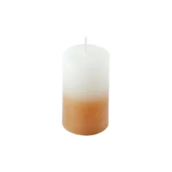 BOUGIE PILIER 5X8CM TIE DYE BLANC ET SEMOULE