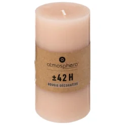 BOUGIE RONDE HUGO ROSE 7X13CM