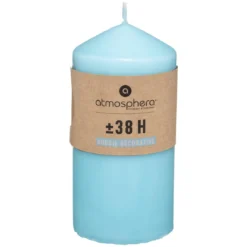 BOUGIE RONDE HUGO TURQUOISE 7X13CM