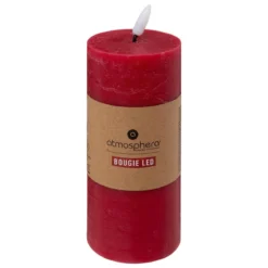 BOUGIE RONDE LED MOLIA ROUGE 7X18CM