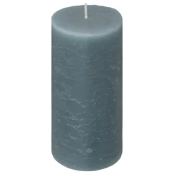 BOUGIE RONDE OLIA BLEU ORAGE D.6.8X14CM
