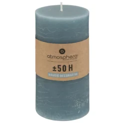 BOUGIE RONDE OLIA BLEU ORAGE D.6.8X14CM