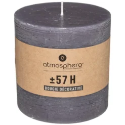 BOUGIE RONDE OLIA GRIS FONCE D.10X10CM