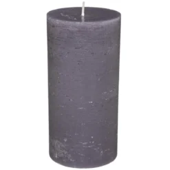 BOUGIE RONDE OLIA GRIS FONCE D.6.8X14CM