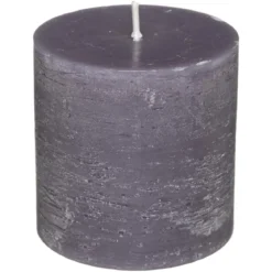 BOUGIE RONDE OLIA GRIS FONCE D.6.7X7CM