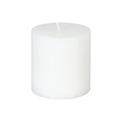 BOUGIE RONDE RUSTIC BLANC 6.7X7CM