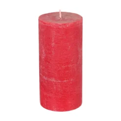 BOUGIE RONDE RUSTIC ROUGE 7X14CM