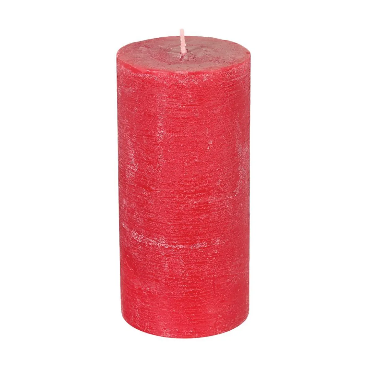BOUGIE RONDE RUSTIC ROUGE 7X14CM