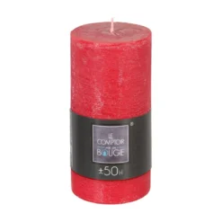 BOUGIE RONDE RUSTIC ROUGE 7X14CM