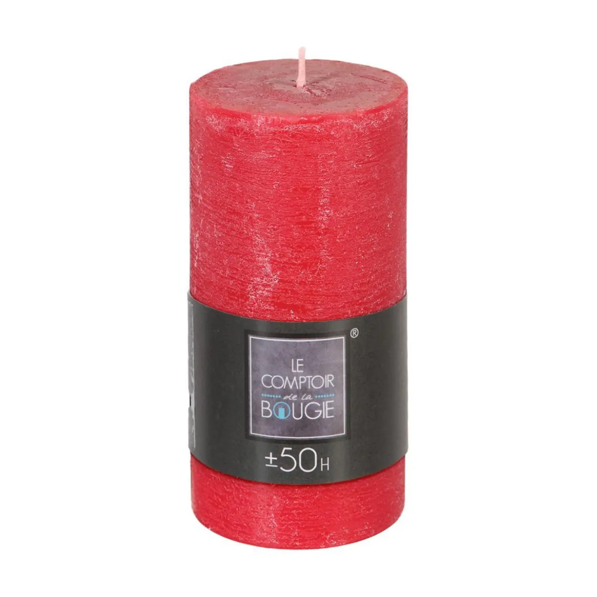 BOUGIE RONDE RUSTIC ROUGE 7X14CM