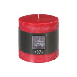 BOUGIE RONDE RUSTIC ROUGE 10X10CM
