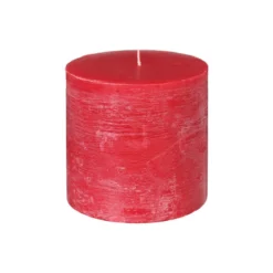 BOUGIE RONDE RUSTIC ROUGE 10X10CM