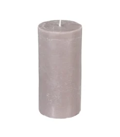 BOUGIE RONDE RUSTIC TAUPE 7X14CM