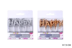 BOUGIES HAPPY BIRTHDAY ARGENT OU DORE