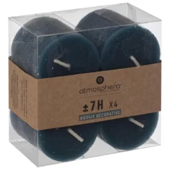 BOUGIE VOTIVE OLIA BLEU CANARD D.4.5CM X4 PIECES