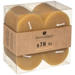 BOUGIE VOTIVE OLIA JAUNE D.4.5CM X4 PIECES