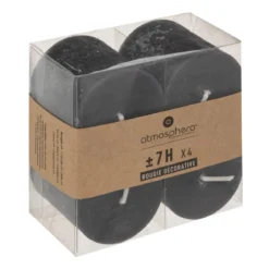BOUGIE VOTIVE OLIA NOIR D.4.5CM X4 PIECES