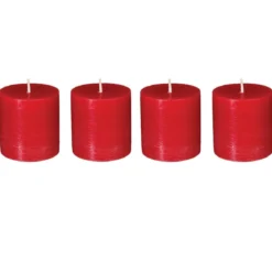 BOUGIE VOTIVE OLIA ROUGE D.4.5CM X4 PIECES