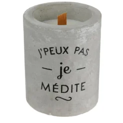 BOUGIE ZEN CIMENT MECHE BOIS