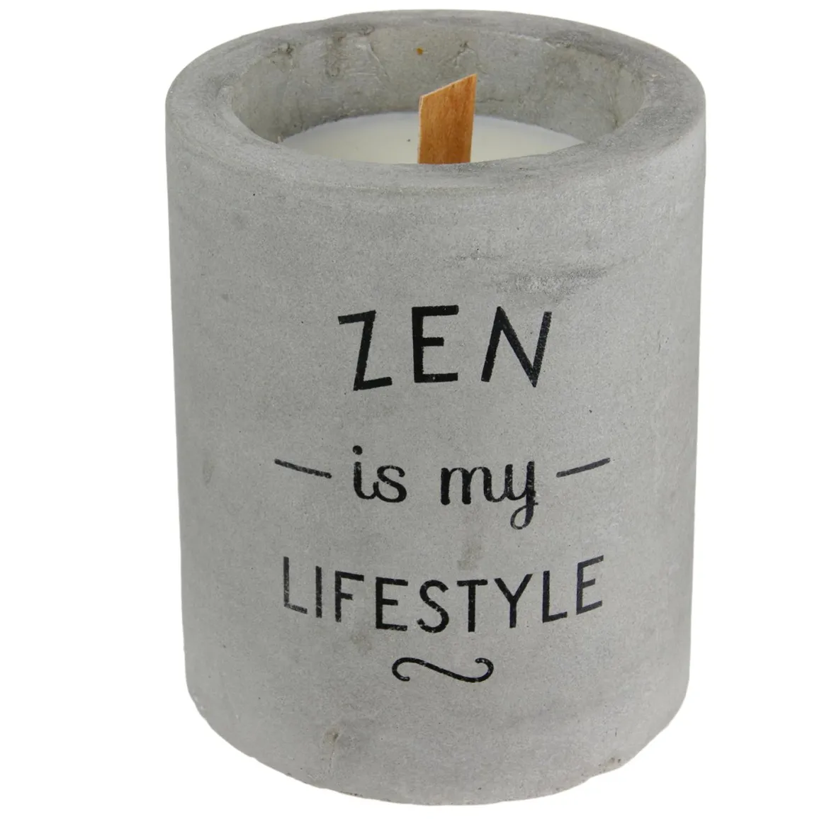 BOUGIE ZEN CIMENT MECHE BOIS