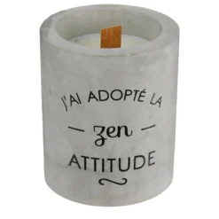 BOUGIE ZEN CIMENT MECHE BOIS