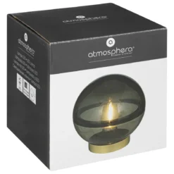 BOULE LED VERRE LINE ARDOISE H.16CM