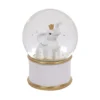 BOULE NEIGE BLANC ET DOREE ELEPHANT D.10CM