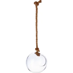 BOULE VERRE AVEC CORDE D.19X22CM