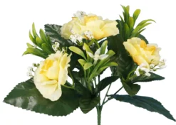 BOUQUET BUISSON ROSETTES H25CM